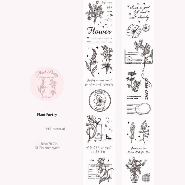 Tape Romantic Notes Series Hand-painted Style 2m