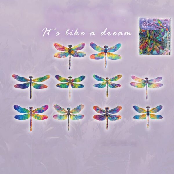 PET sticker pack Dragonfly series Colorful dragonfly theme 20 pieces