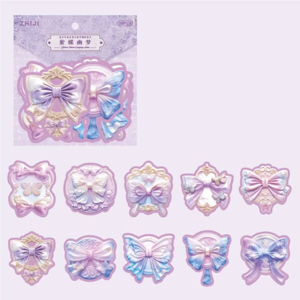 Sticker Pack Letterpress Embossed Flower Stickers 20pcs