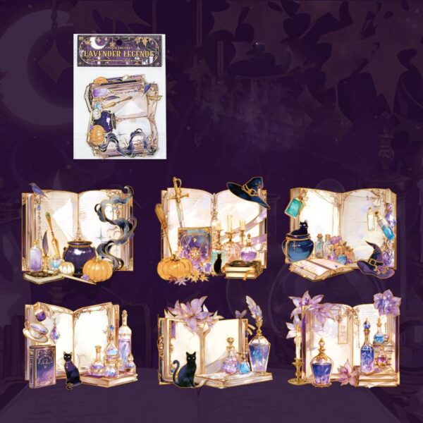 PET sticker pack Paper Dream Cloud Book Series Retro Gothic style 6 pieces