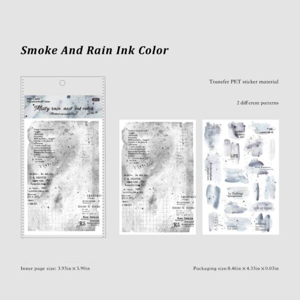 PET transfer stickers, mottled ink series, 2 sheets