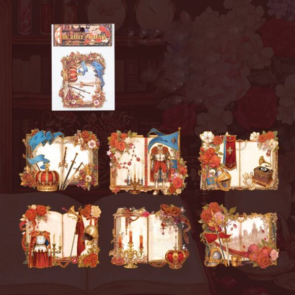 PET sticker pack Paper Dream Cloud Book Series Retro Gothic style 6 pieces
