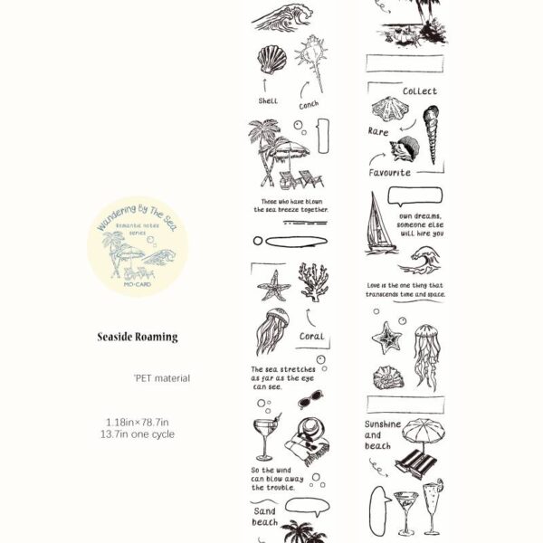 Tape Romantic Notes Series Hand-painted Style 2m