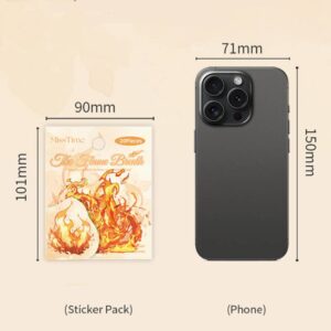 PET stickers Breath of Fire series Flame theme gold foil stickers 20 pieces