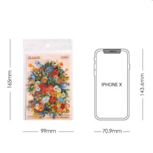 PET sticker pack Four Seasons Flowers Series flower-themed stickers 15pcs