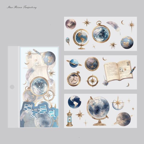 Sticker Pack Time and Time Notes Series Nostalgic Theme 3 Sheets 12 Styles