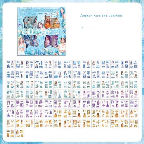 Gift box stickers Flowers and Seasons Series Character Theme Stickers 100 pieces