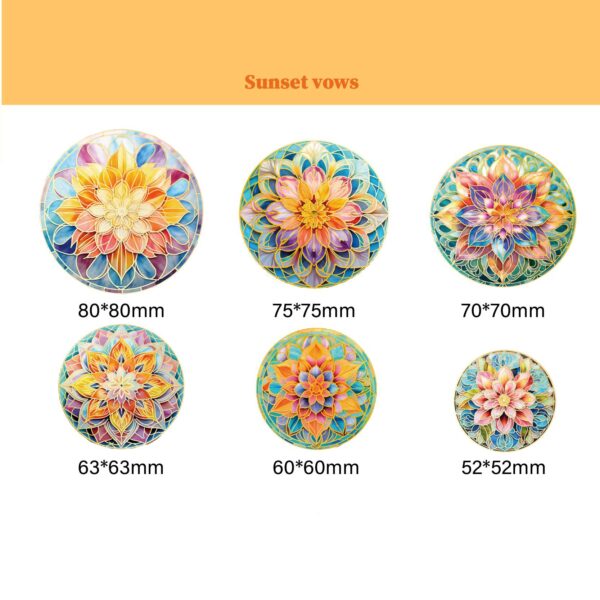 Sticker Pack Glass Mandala Series Retro Theme 12 pieces