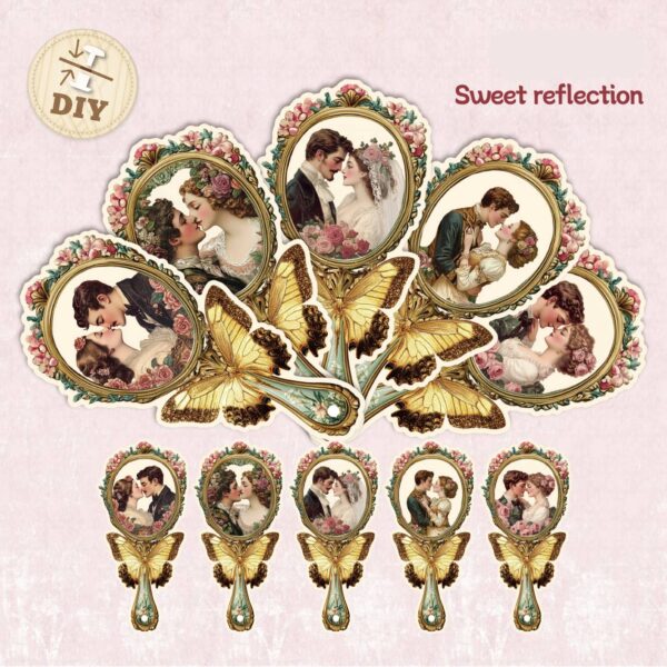 Fan Bookmark Victoria Series Retro Victoria Theme 5 pieces