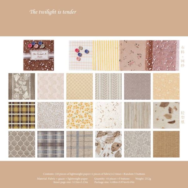 Special material paper, cloth room romantic series, fabric theme, 44 sheets