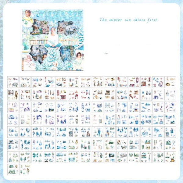 Gift box stickers Flowers and Seasons Series Character Theme Stickers 100 pieces