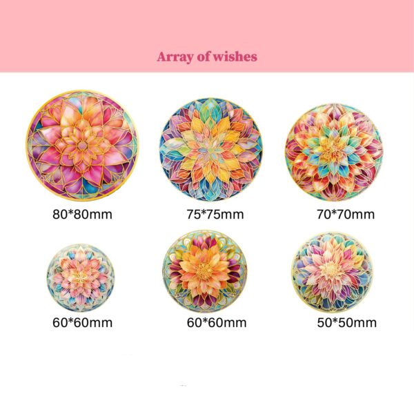 Sticker Pack Glass Mandala Series Retro Theme 12 pieces