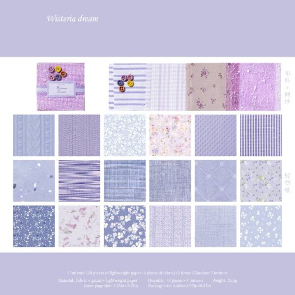 Special material paper, cloth room romantic series, fabric theme, 44 sheets