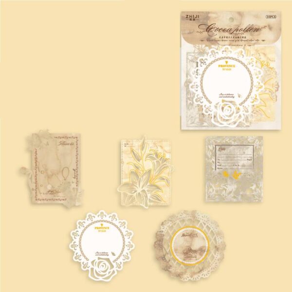 Decorative paper Flower House Dream Series Gold Foil Hollow 20 sheets