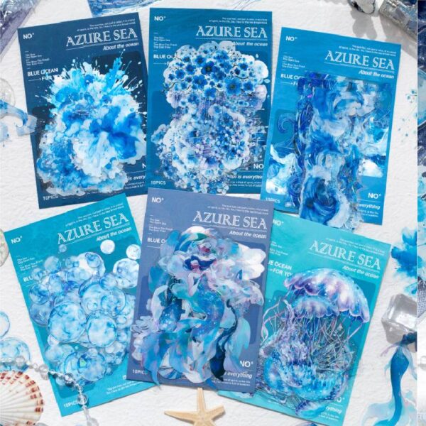 Sticker Pack Blue Sea Series Ocean Theme 20 Stickers