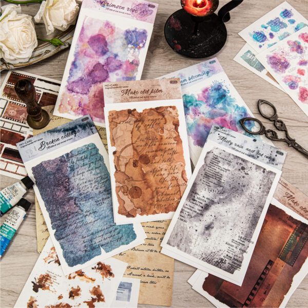 PET transfer stickers, mottled ink series, 2 sheets