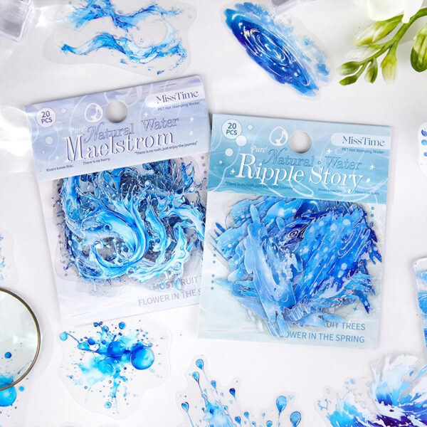 PET stickers Natural water series Water theme stickers 20 pieces