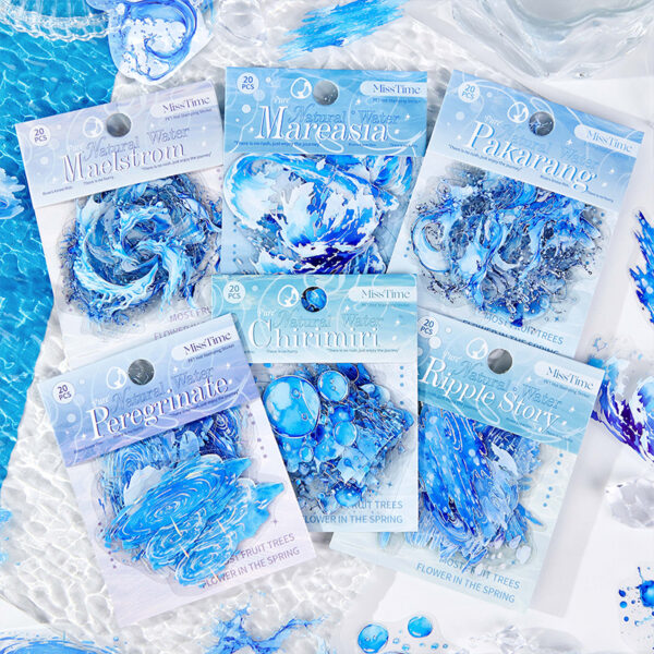 PET stickers Natural water series Water theme stickers 20 pieces