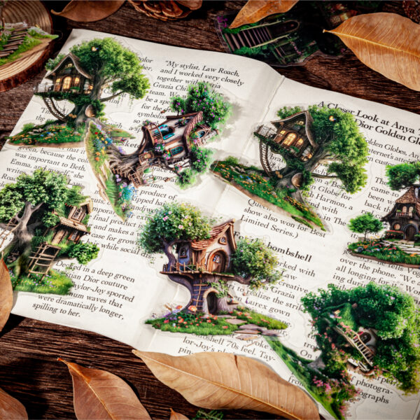 PET sticker pack Tree House Series Fantasy Tree House 16 pieces