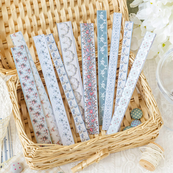 Hard card stickers Handmade gallery series Retro long strip stickers 20 pieces
