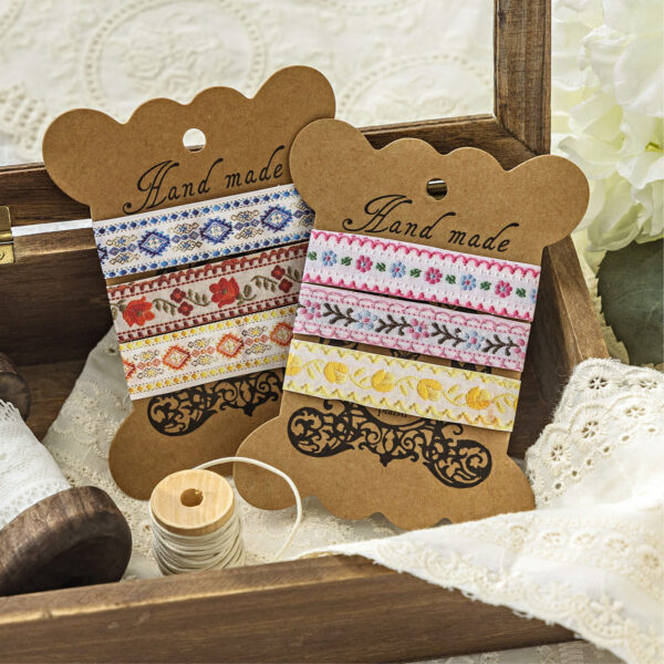 Hard card stickers Handmade gallery series Retro long strip stickers 20 pieces