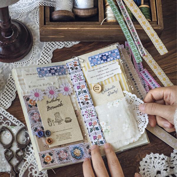 Hard card stickers Handmade gallery series Retro long strip stickers 20 pieces
