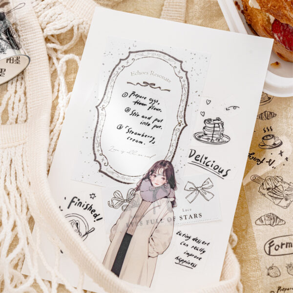 Tape Romantic Notes Series Hand-painted Style 2m