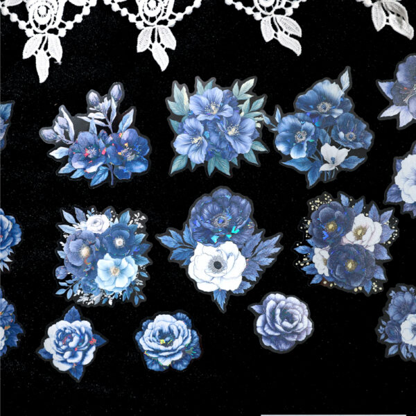 PET sticker pack Four Seasons Flowers Series flower-themed stickers 15pcs