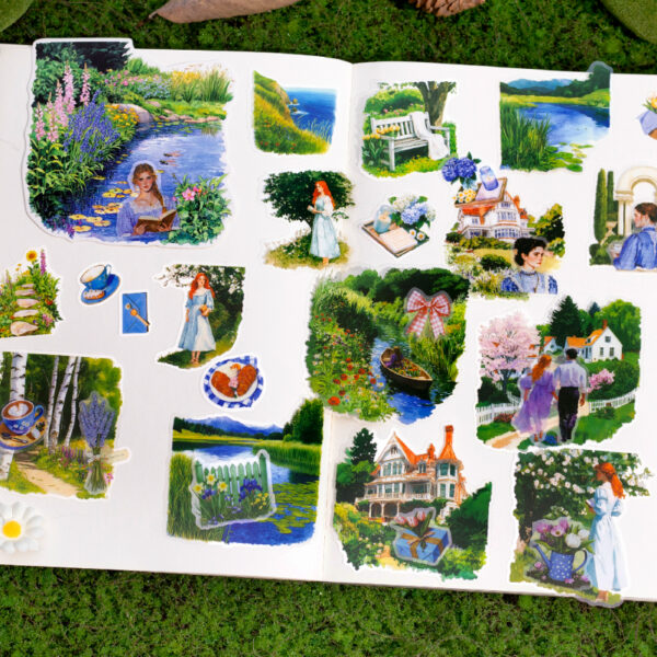 PET stickers, always romantic series, character themed stickers, 30 pieces