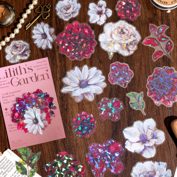 PET sticker pack Lilith's Garden series Flower theme stickers 20 pieces