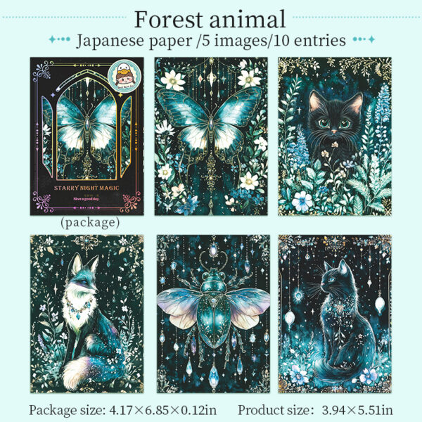 Stickers Starry Night Magic Notebook Series Background Notebook Decorative Stickers 10 Sheets