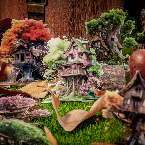 PET sticker pack Tree House Series Fantasy Tree House 16 pieces