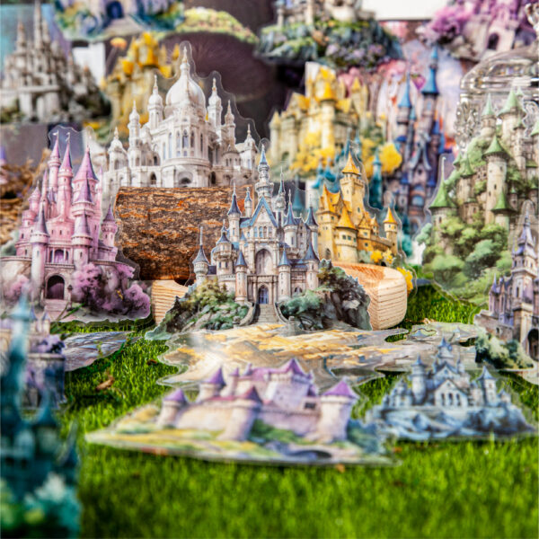 PET tiēzhǐ bāo huànjìng chéngbǎo xìliè chéngbǎo zhǔtí 20 zhāng white moon castle| star river castle| forest castle | flower castle | wisteria castle | golden leaf castle| 6 packs 144 / 5,000 PET sticker pack Fantasy Castle Series Castle theme 20 pieces