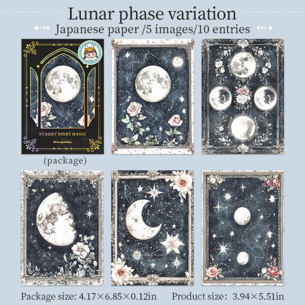 Stickers Starry Night Magic Notebook Series Background Notebook Decorative Stickers 10 Sheets