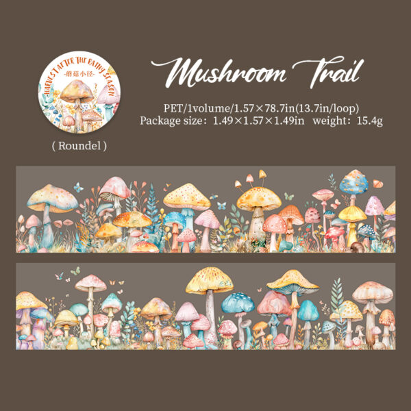 PET tape Harvest after the rainy season series Mushroom theme 2m