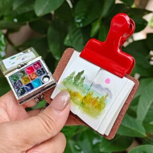 Mini Ring Watercolor Kit, Travel Palette Kit, Portable mini watercolor kit,Mini Artist Palette