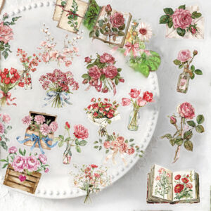 Flower and Letters Theme Stickers 50pcs