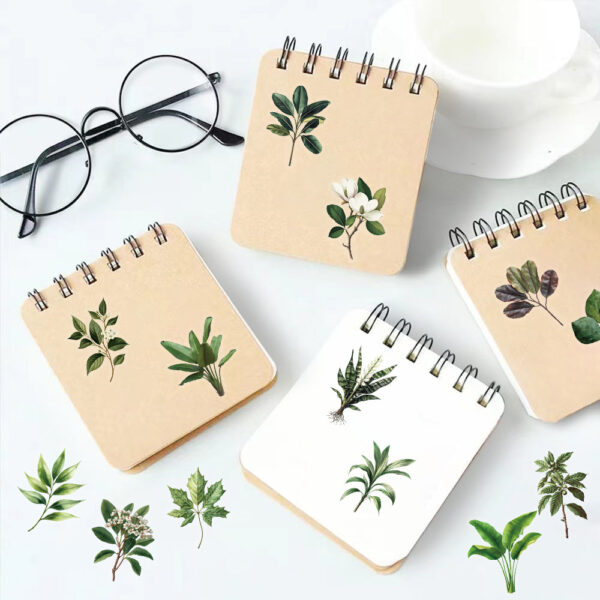 Vintage Green Leaves Theme Stickers 50pcs