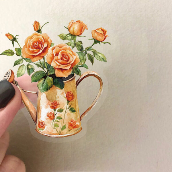 Orange Flower Theme Stickers 50pcs