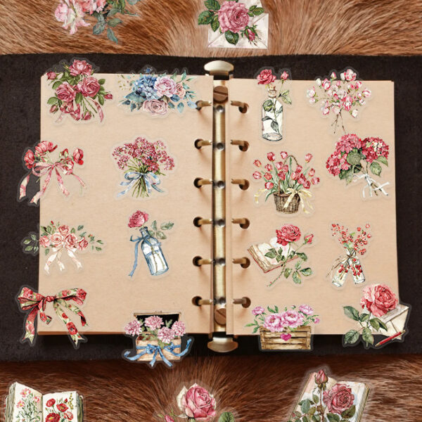 Flower and Letters Theme Stickers 50pcs