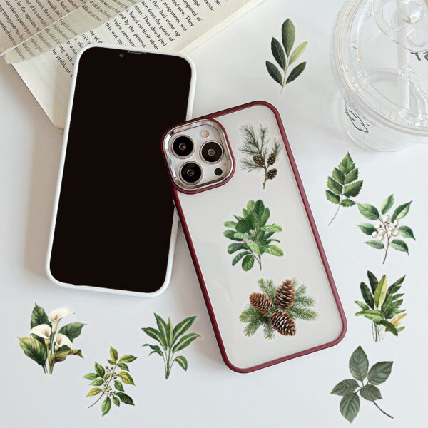 Vintage Green Leaves Theme Stickers 50pcs