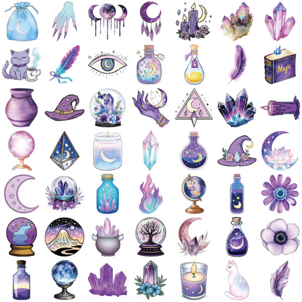Magic Witch Theme PET Stickers 50pcs
