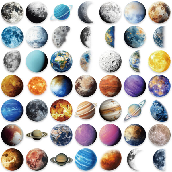 Universe Planets Theme Stickers 50pcs