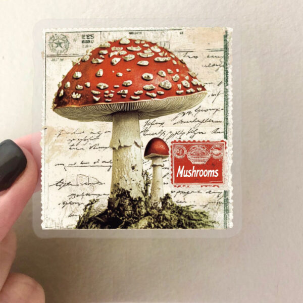 Vintage Mushroom Theme Stickers 50pcs