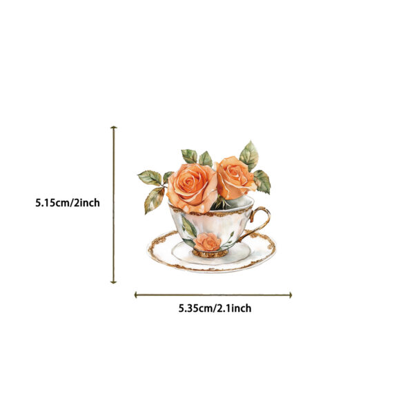 Orange Flower Theme Stickers 50pcs