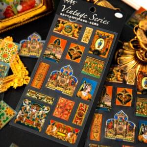 PET stickers Retro era series Bohemian style 1 sheet