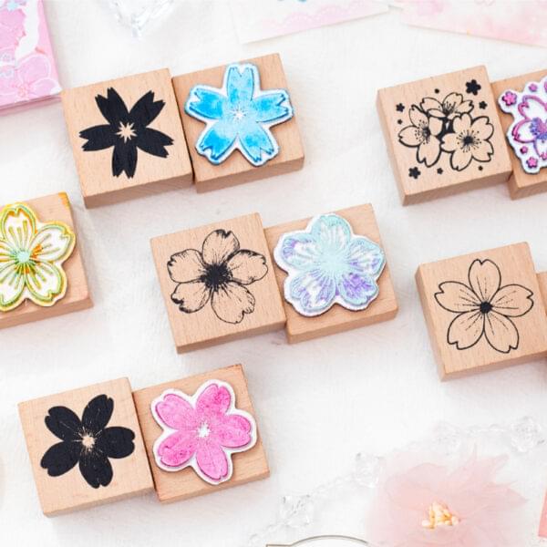 Stamp Set Cherry Blossom Theme 6PCS