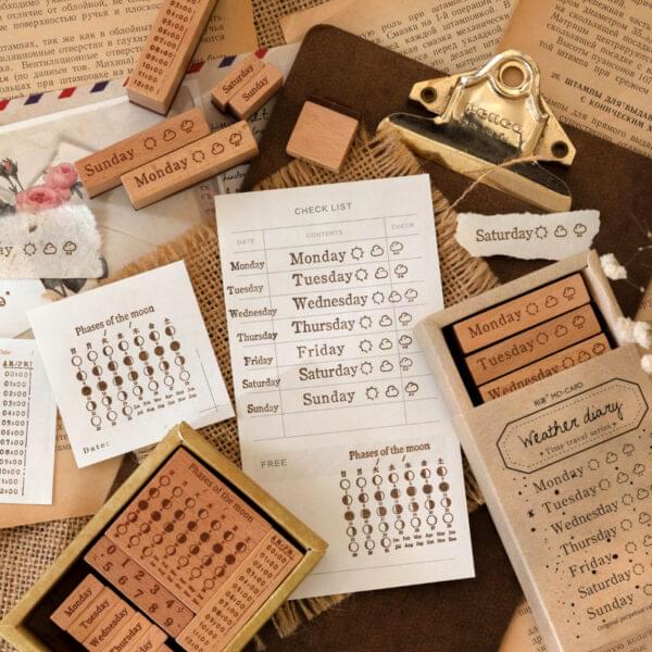 Calendar Theme Stamp Set Time Travel Series