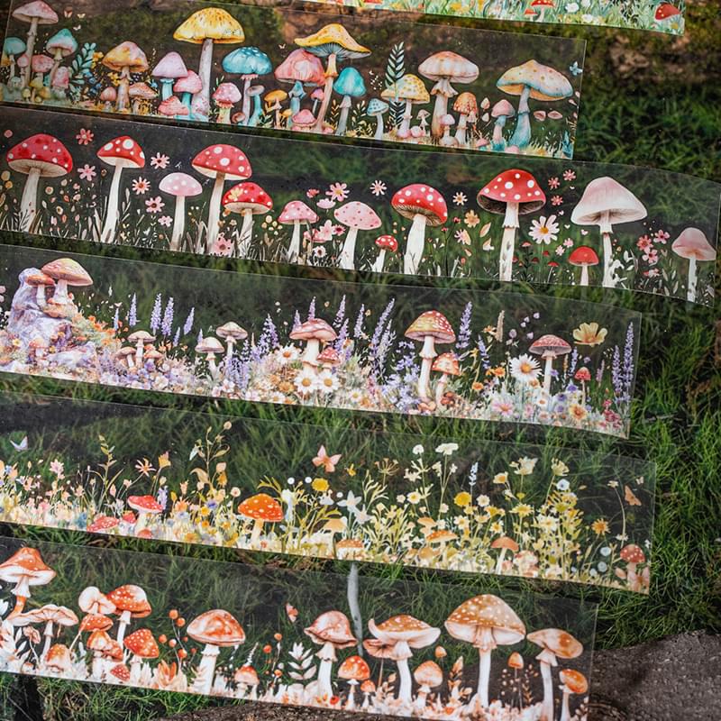 PET tape Harvest after the rainy season series Mushroom theme 2m