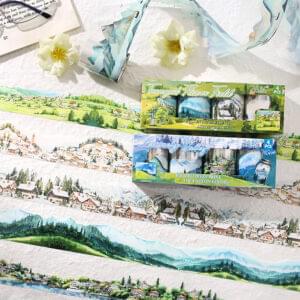 PET tape set Gentle island series Landscape theme 4 rolls